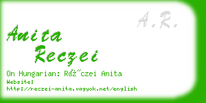 anita reczei business card